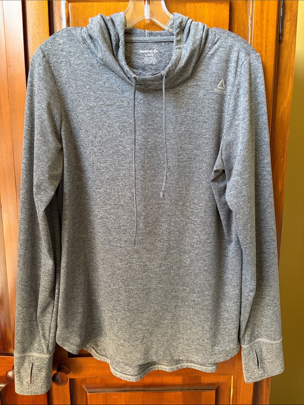 Grey Ladies Reebok Athletic Hooded Pullover